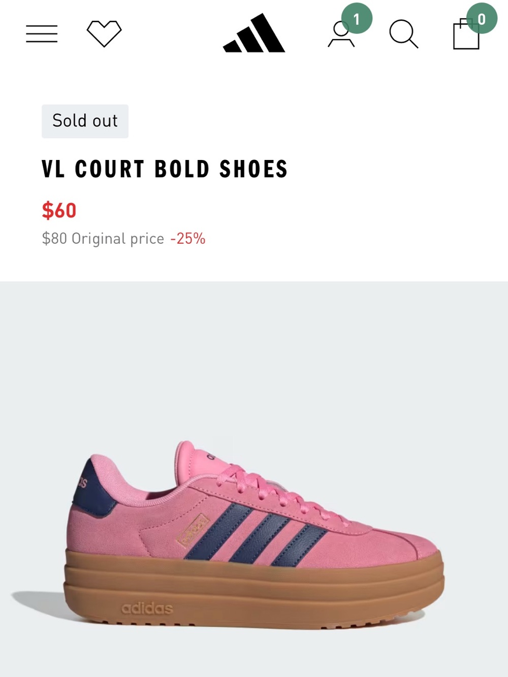 adidas Bliss Pink VL Court Bold Women's Sneakers